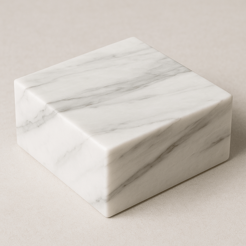 SOCLE EN MARBRE BLANC - Sculptée