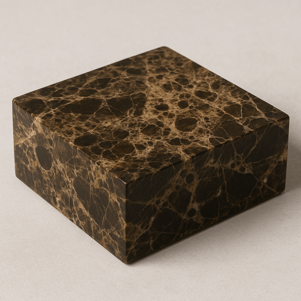 SOCLE EN MARBRE BRUN - Sculptée